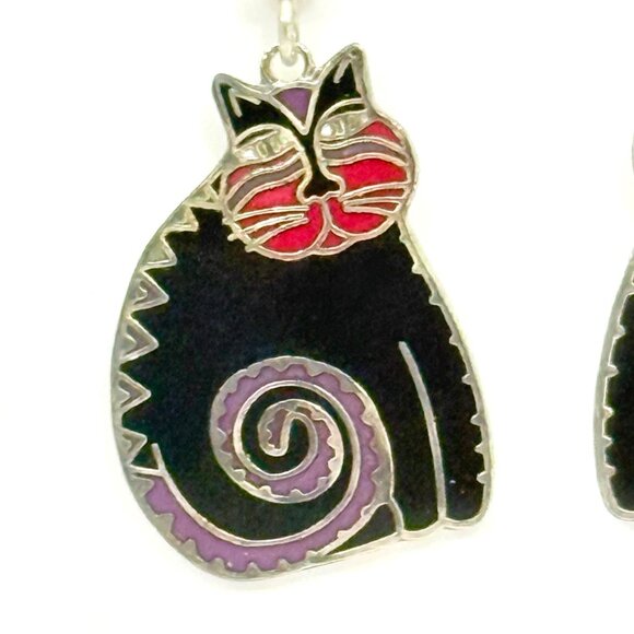 Rare "Mythical Cats" Black Cat Earrings by Laurel Burch - NOS - Signed - Picture 3 of 6